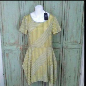 Vertigo Dress Asymmetrical Green Blue Womens Large